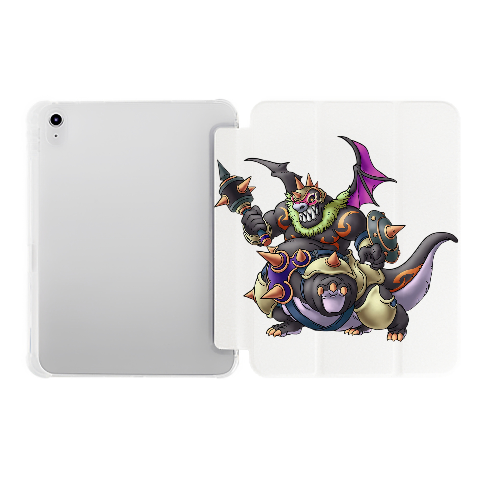 （画像用） ドラゴンクエスト Doragon Kuesuto Dragon Quest IPad ケース ペン収納付き 三つ折りスタンド PUレザー×シリコン 対応機種9.5/10.5/10.9インチ